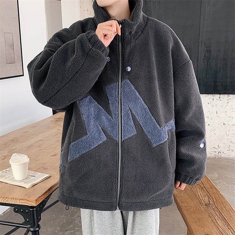 中性风立领羊羔绒棉服冬季cityboy加厚棉衣男女同款M8865-P100,男装棉衣,星座717