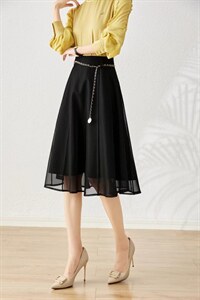 1205#网纱裙，双层，配链条腰带，其它，束索