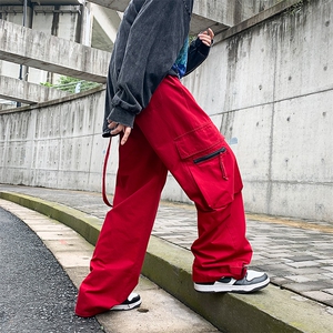 夏季新款ins宽松工装休闲裤男港风潮流高街帅气阔腿裤 K3597-P45图片