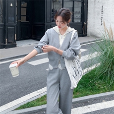 【档口】复古蕾丝拼接气质卫衣两件套2C057-8205-P185-K298，女装套装/套裙，2C057