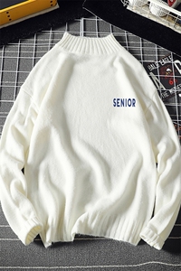 M18120-P45 加绒款-P65半高领毛衣男士大码针织衫男毛线衣男线衫图片