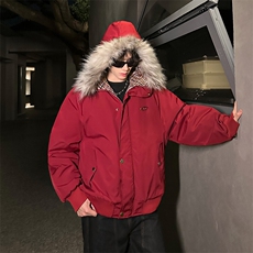 405A美式高街大毛领棉衣座山雕派克棉服MY25806-特批100控168，男装棉衣，星座405A