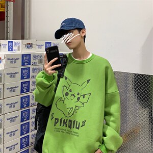 S6078-P35 春季圆领卫衣男大码韩版宽松长袖外套男图片