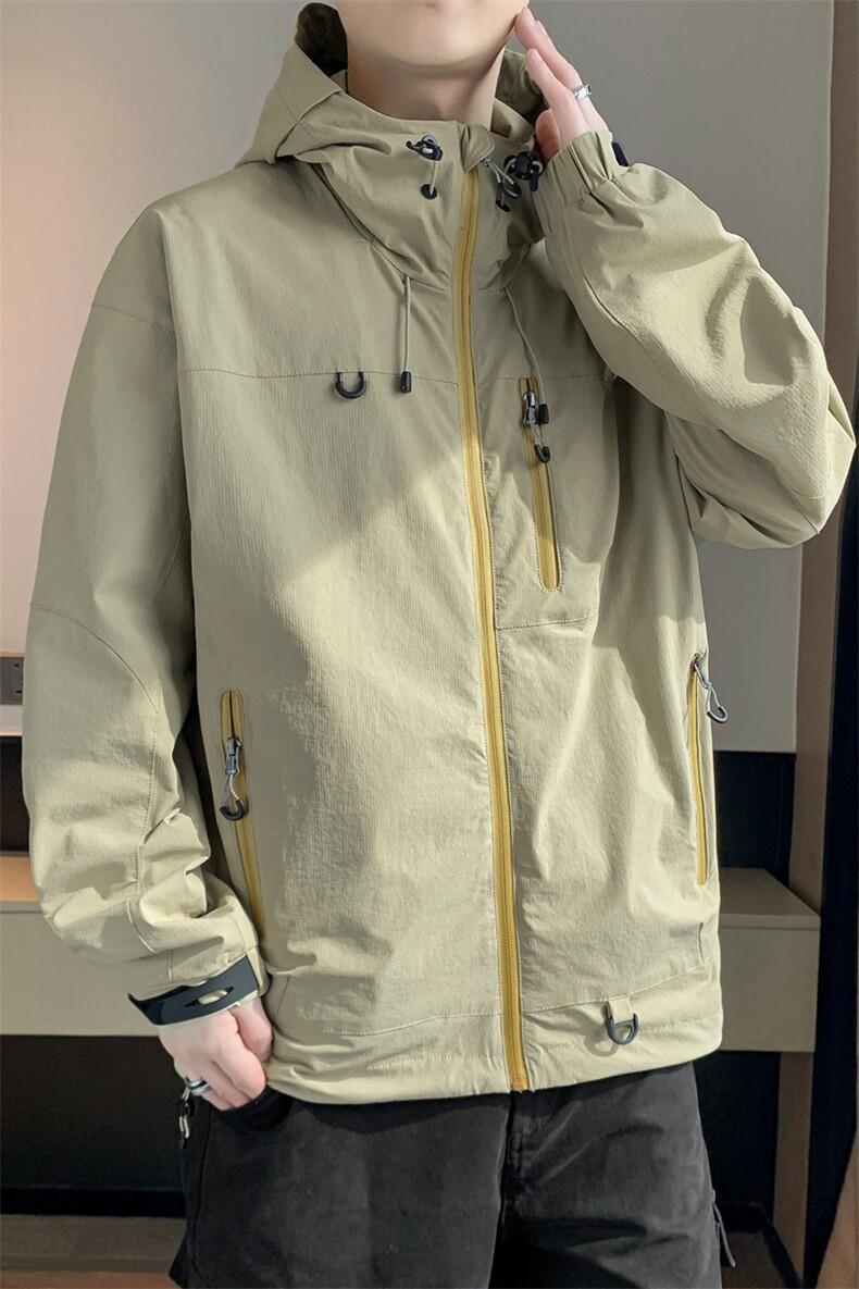 新款现货户外夹克男连帽防水冲锋衣外套DSA157B-J2512-特P80,男装夹克,电商A157B