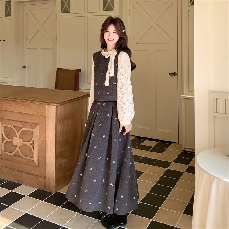 出货春装蕾丝衬衫＋重工绣花套装3件套2c198-6819-P205-K308,女装套装/套裙,2C198