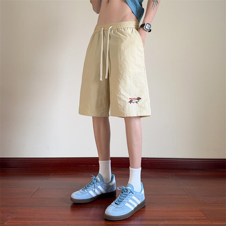 ！2026夏季新款男士香肠狗刺绣短裤速干冰丝五分裤DK325特P18,男装牛仔裤,电商B220