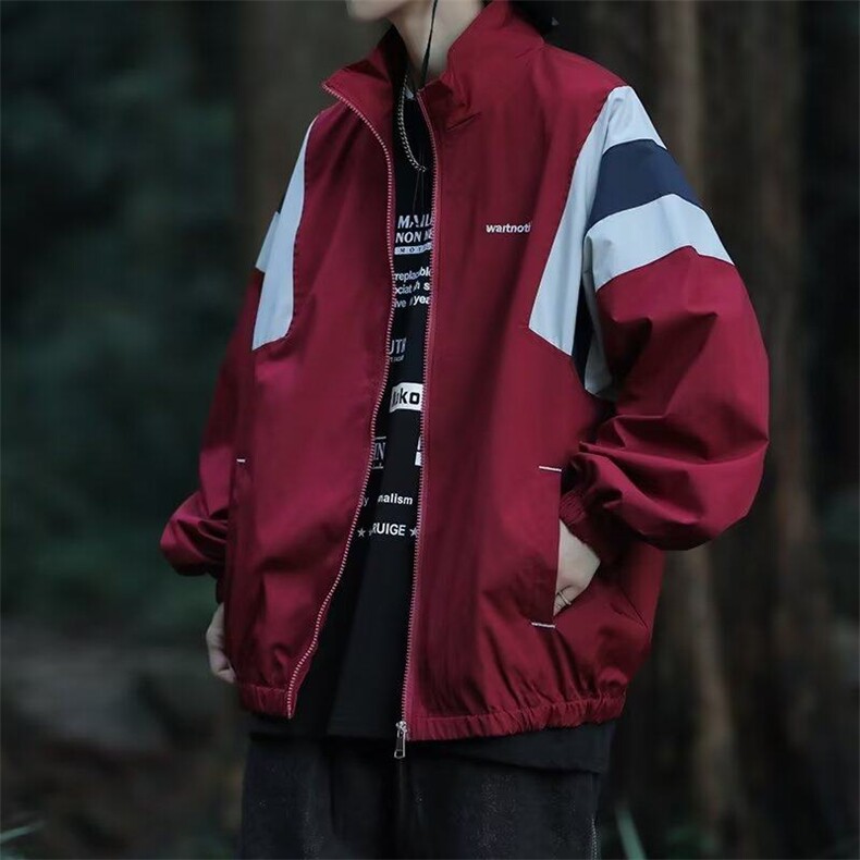 现货夹克男韩版潮流拼色冲锋衣2025春季ins宽松外套W5515-P52,男装夹克,星座412-2