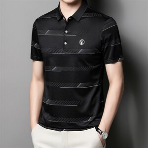 中青年夏季2022薄款男士短袖POLO衫透气时髦商务潮流半袖上衣P50图片