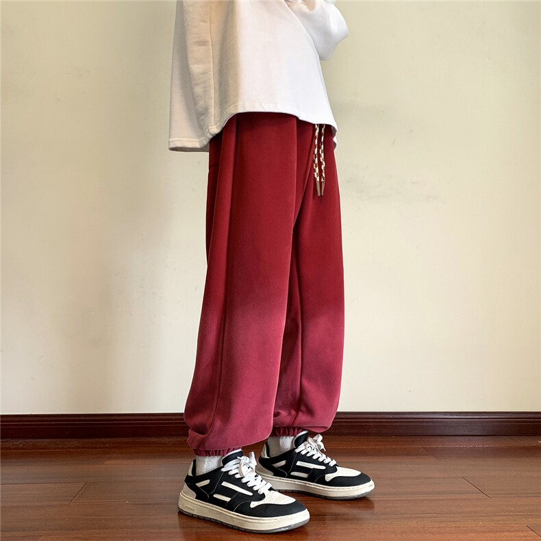 面料65棉35涤纶水洗扎染卫裤男加绒D329-QM537薄款P60-加绒65控78,男装休闲裤,电商D329