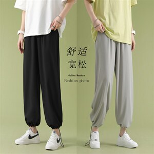 冰氧吧宽松显高休闲裤冰丝垂感顺滑显瘦女长裤  2023-特批20图片