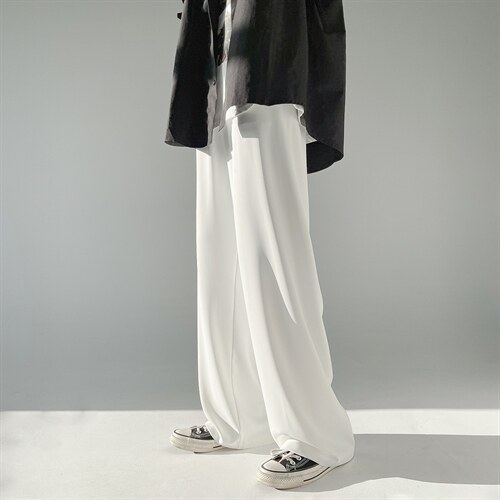 白底 主推冰丝清爽宽拖地裤男休闲裤B377-KN183-P40 58，男装休闲裤，电商B377