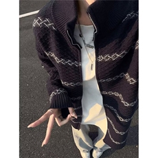 千层浪条纹开衫2025秋季新款黑白拼色花纹针织衫外套M8872，男装针织衫/毛衣，星座1116A（原606A-3）