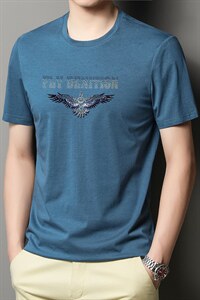 FL-SM3126男式2023年夏季新款丝光棉T恤衫男短袖圆领休闲体恤P56图片