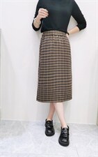 格子半身裙三色M一XXL，女装半身裙，简 影