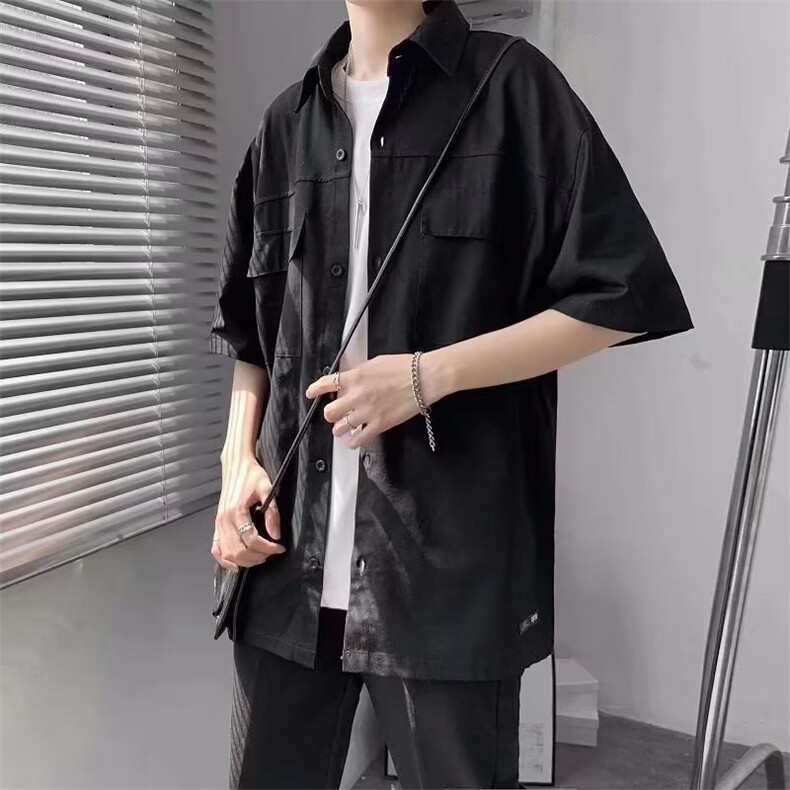 五分袖日系潮潮流男时尚衬衫夏季ins青春流行新款CS022-P38,男装衬衫,星座308B-1