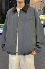 2025新款现货纯棉夹克男宽松翻领上衣外套DSA157B-J2560-P86，男装夹克，电商A157B