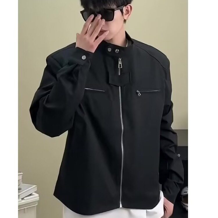 【有货】D8220-P65韩系高街垫肩短款外套男士机能风潮牌机车夹克,男装夹克,星座603-2