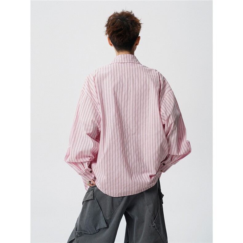 现货CS1163-特P53新款百搭条纹大码男衬衫,男装衬衫,电商A059