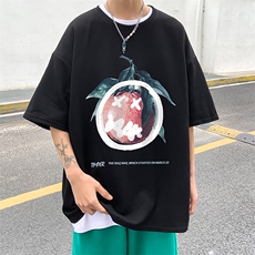 B239-1095-P25港风创意趣味水果印花夏季重磅落肩袖短袖T恤，男装T恤，星座514-2(原B239)
