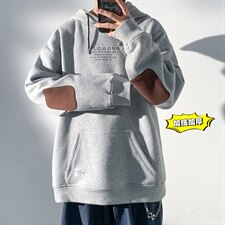 2021冬季新白墙港风大码男女贴布印花加绒加厚连帽卫衣W5201-P50，男装卫衣，电商A001