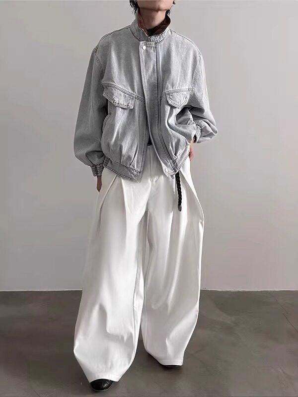 有货。牛仔外套男春秋夹克宽松牛仔上衣男W6950-P77,男装工装外套,星座412-3