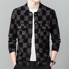 秋季毛衣开衫中青年天鹅绒毛衫翻领宽松针织衫外套ASD696186-P225，男装针织衫/毛衣，电商B212（原钱塘6029）