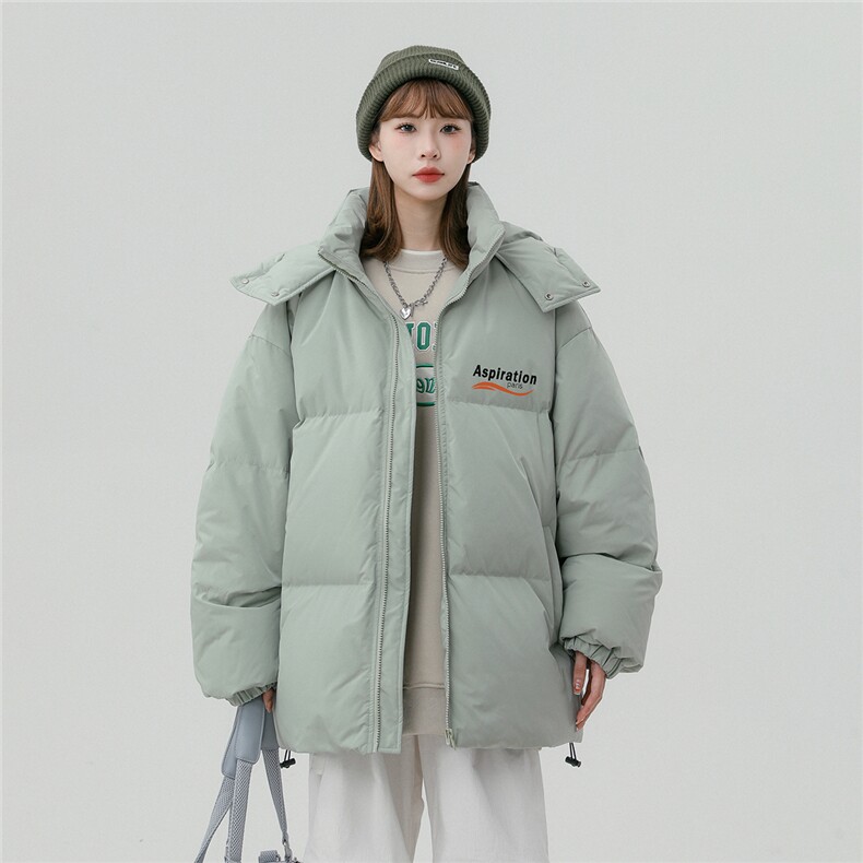 中性风冬季时尚百搭宽松字母印花连帽棉服TPMY227特批85控138,男装棉衣,A247A