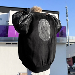 立领痞帅夹克外套男春秋款冲锋衣轻熟风工装潮牌衣服图片
