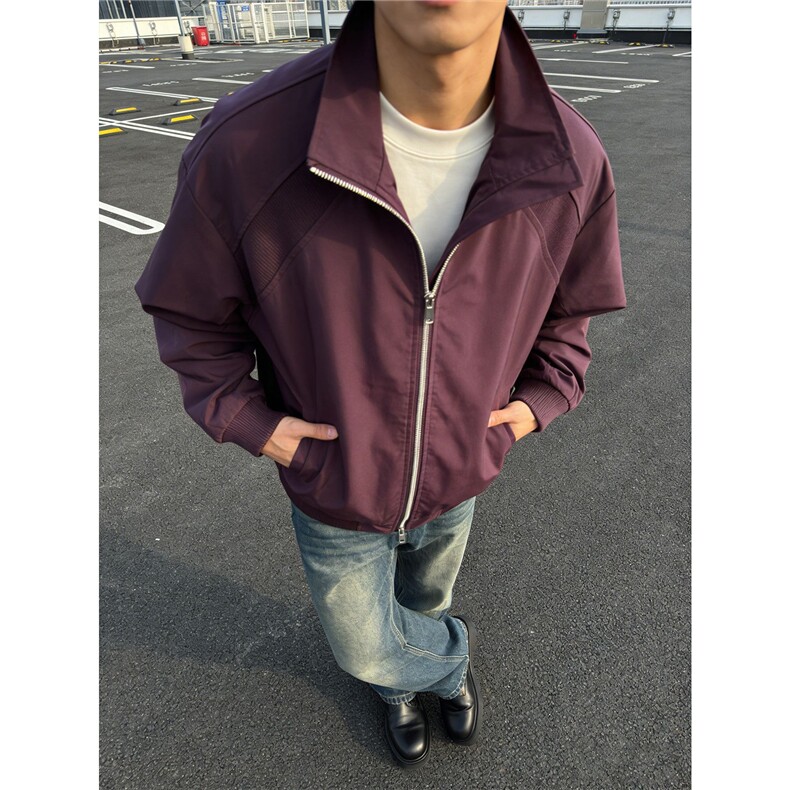 春季复古拼接立领外套男潮牌街头宽松夹克衫A369-P59,男装夹克,星座208-5