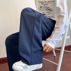 YK86100-P35人棉60%锦纶32%氨纶8%藏青色美式休闲卫裤男秋冬季，男装休闲裤，电商A086-1