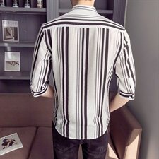 春装新款20218男士短袖衬衫休闲五分袖衬衣男A313-C28-P45，男装衬衫，电商A313