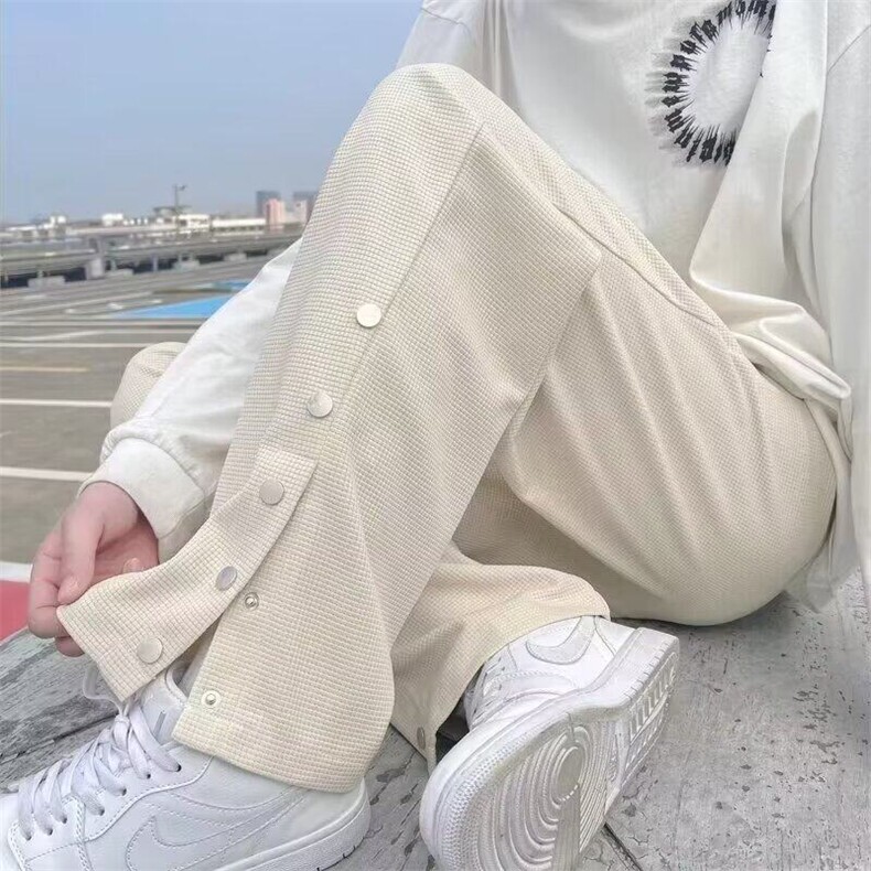 垂坠感阔腿休闲西裤高级感痞帅宽松直筒长裤KK355-P30,男装西裤,星座911-3