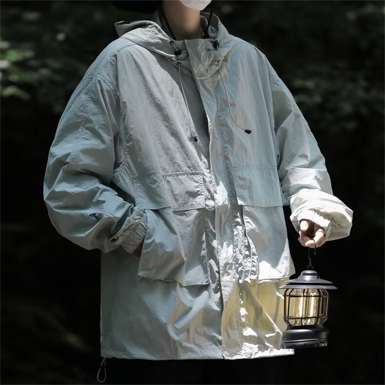 防晒衣男韩版潮连帽大口袋个性夏季薄款2023夏季ins外套W4939-P45,男装防晒衣,星座412-2