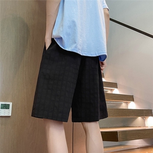 K5032/特P25夏季新款肌理感个性短裤男宽松中裤宽松潮流五分裤子图片