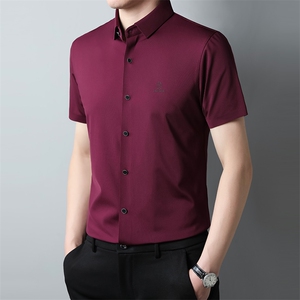 BJ101023810男士2023年夏季新款百搭衬衫男短袖商务休闲衬衣男P65图片