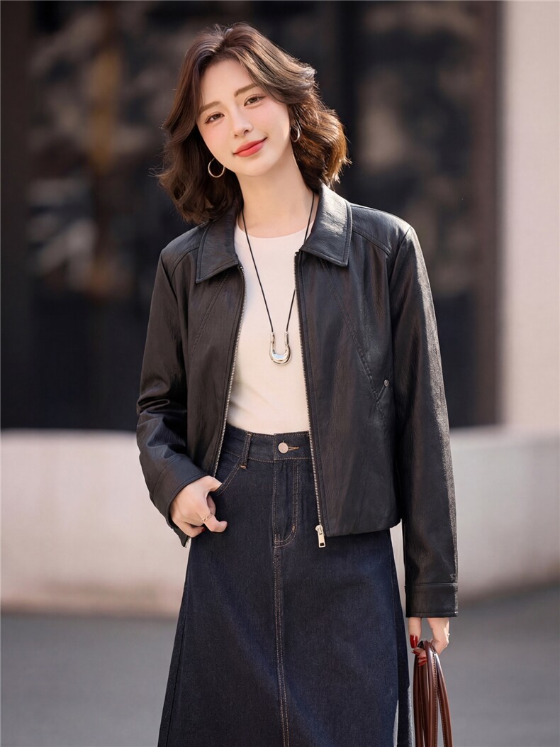 【春季女装新款】大量现货时尚小香风短款皮衣外套,女装皮衣,魅衣本色