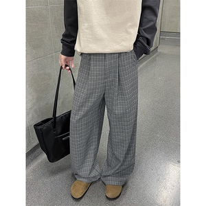 法式慵懒格调撞色休闲裤个性百搭新潮复古长裤K805TP45控88图片