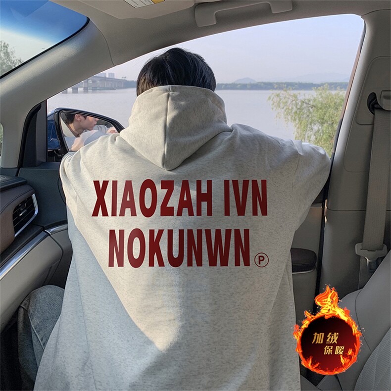 抖音得物供货可提供视频秋冬重磅美式宽松连帽卫衣WKD29,男装卫衣,电商A486