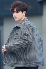 千鸟格子夹克男士春秋季2025男装短款休闲上衣潮流G7778P235，男装夹克，电商A355（原A415）