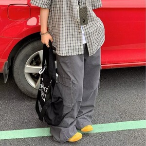 M205-P63 2025美潮重磅复古工装裤男vibe底特律风多口袋休闲裤图片