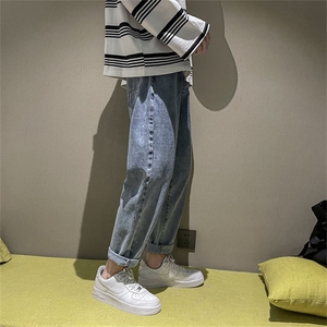 牛仔裤男宽松直筒裤高街阔腿裤vibe水洗裤A080-9253-P35图片