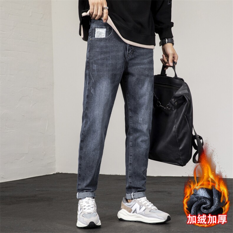 A178  851JR  特P62  秋冬季加绒加厚美式休闲牛仔裤图片