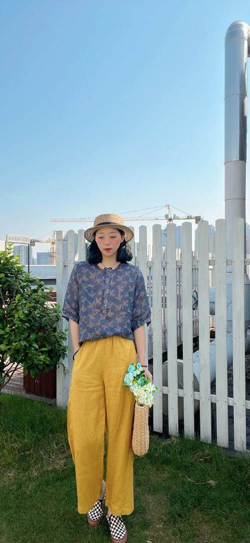 纯苎连衣裙小衫裤子裙子衬衣 时尚风 风淑女风休闲风，女装连衣裙，川哲