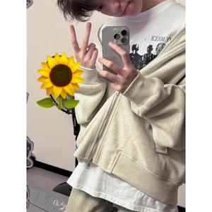 【有货】立领运动美式重磅开衫卫衣男女情侣夹克外套8154CC-特P73图片