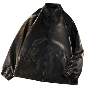 外套美式棒球服vintage机车皮衣夹克男秋冬 A436-970-P110控价158图片