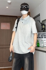 日系拼接polo衫短袖T恤男士夏季宽松潮牌五分袖T3641-特价P25，男装T恤，电商A007