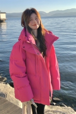 【现货主推】立领连帽防风保暖休闲羽绒服2C372-9082-P285控418，女装羽绒服，2C372