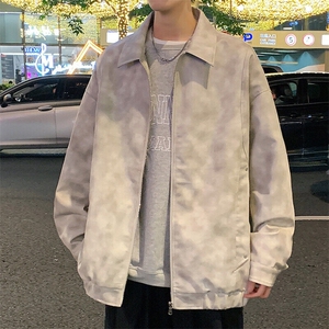 男士皮衣帅气机车飞行夹克美式扎染户外机能外套图片