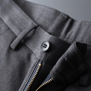 D6810-1秋季新款男士弹力格子休闲西裤免烫透气修身长裤P118图片