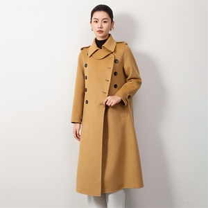 2024秋冬新款羊毛双面呢大衣女修身显瘦气质女款羊毛外套图片